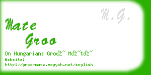 mate groo business card